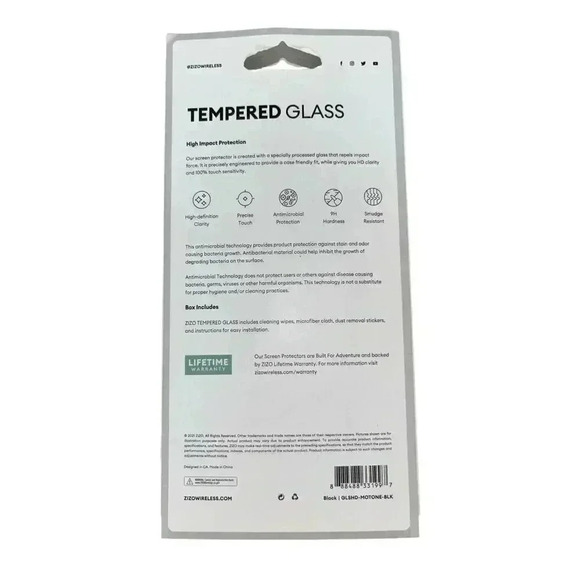ZIZO Tempered Glass Screen Protector Moto One 5G Mini Clear Anti Scratch NEW - Picture 3 of 3